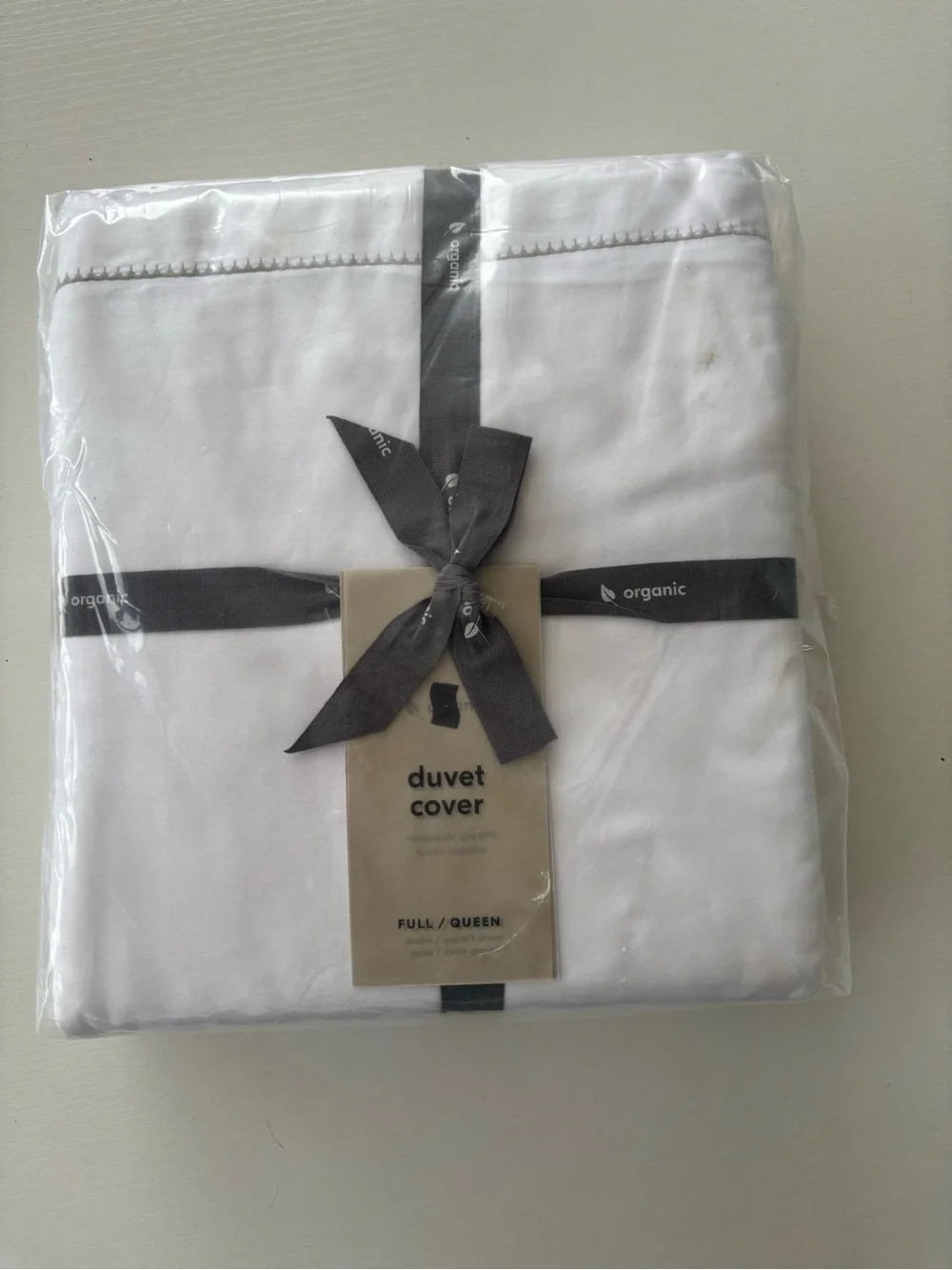 West Elm White Organic Duvet Cover